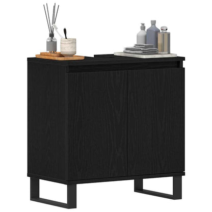 Bathroom Sink Cabinet Black Oak 58 x 33 x 60 cm Engineered Wood