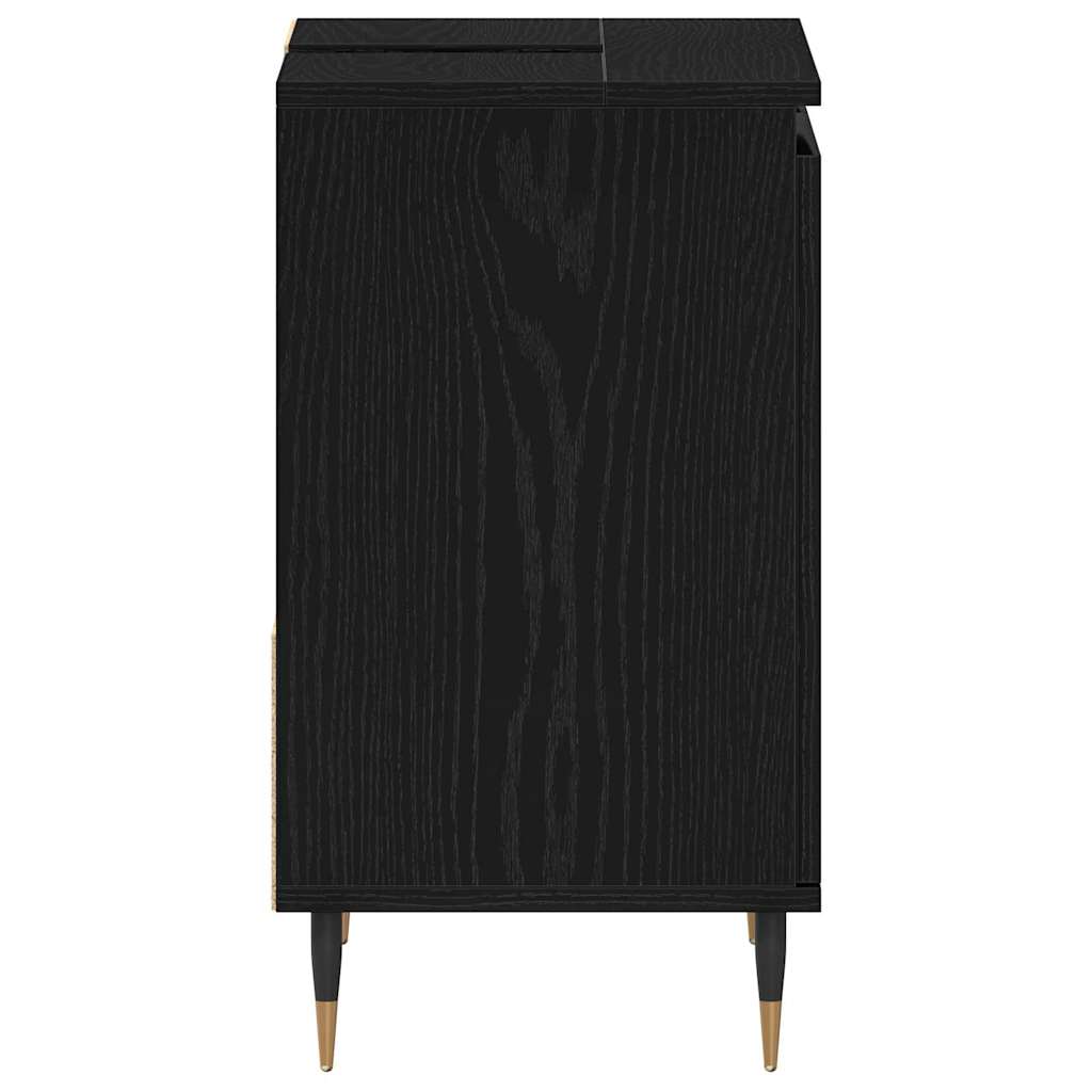 Bathroom Cabinet Black Oak 65 x 33 x 60 cm Engineered Wood