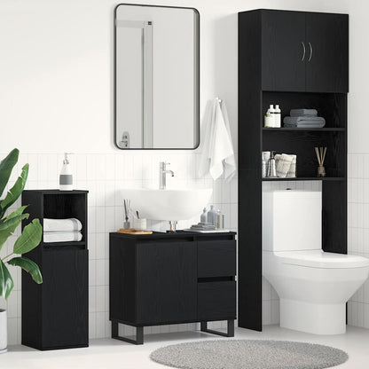 Bathroom Sink Cabinet Black Oak 65 x 33 x 60 cm Engineered Wood