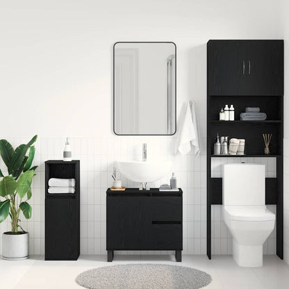 Bathroom Sink Cabinet Black Oak 65 x 33 x 60 cm Engineered Wood