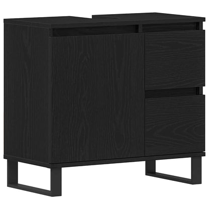 Bathroom Sink Cabinet Black Oak 65 x 33 x 60 cm Engineered Wood