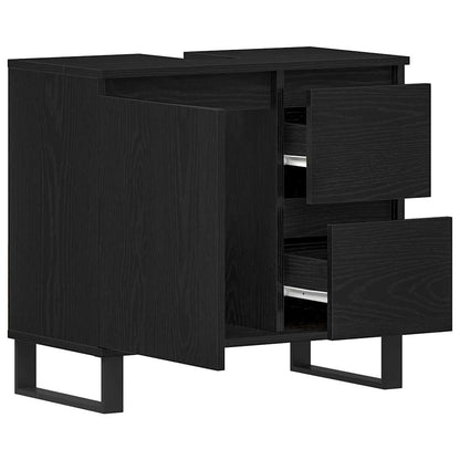 Bathroom Sink Cabinet Black Oak 65 x 33 x 60 cm Engineered Wood