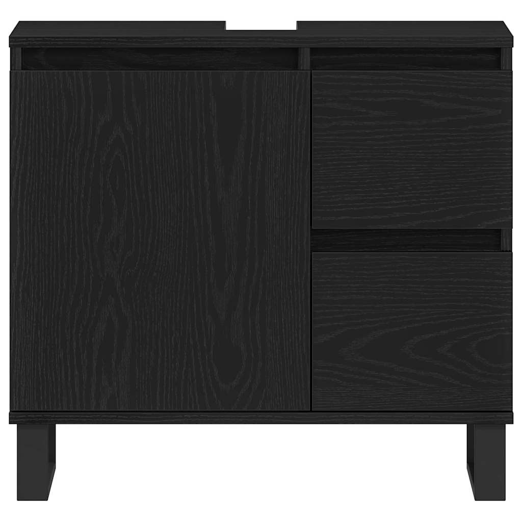 Bathroom Sink Cabinet Black Oak 65 x 33 x 60 cm Engineered Wood