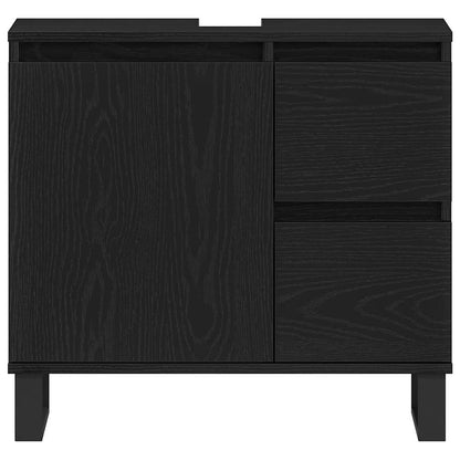 Bathroom Sink Cabinet Black Oak 65 x 33 x 60 cm Engineered Wood