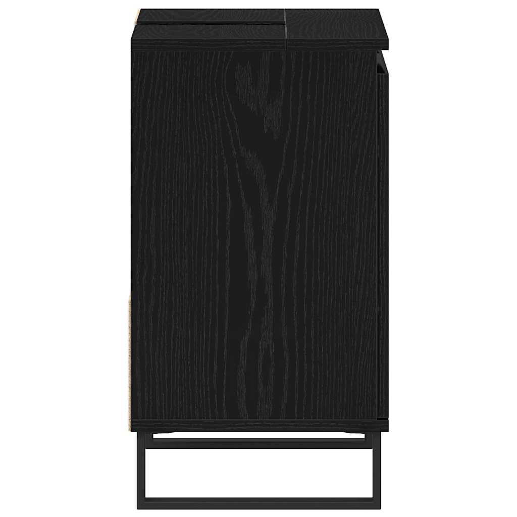 Bathroom Sink Cabinet Black Oak 65 x 33 x 60 cm Engineered Wood