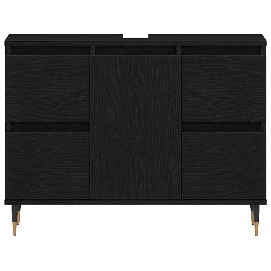 Bathroom Sink Cabinet Black Oak 80 x 33 x 60 cm Engineered Wood