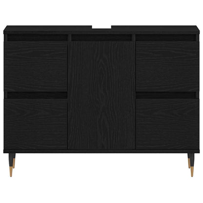 Bathroom Sink Cabinet Black Oak 80 x 33 x 60 cm Engineered Wood