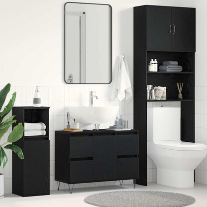 Bathroom Sink Cabinet Black Oak 80 x 33 x 60 cm Engineered Wood