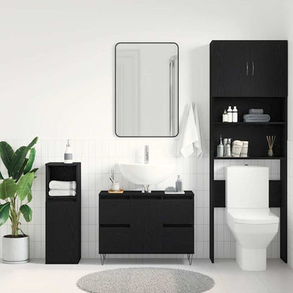 Bathroom Sink Cabinet Black Oak 80 x 33 x 60 cm Engineered Wood
