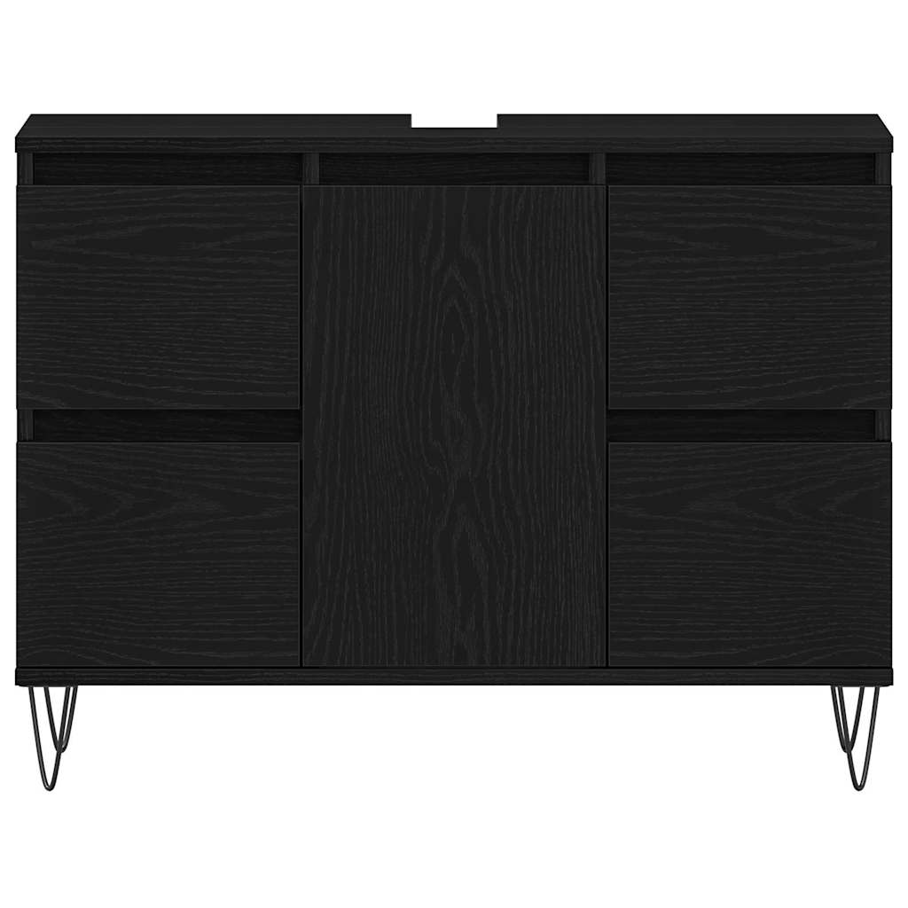 Bathroom Sink Cabinet Black Oak 80 x 33 x 60 cm Engineered Wood