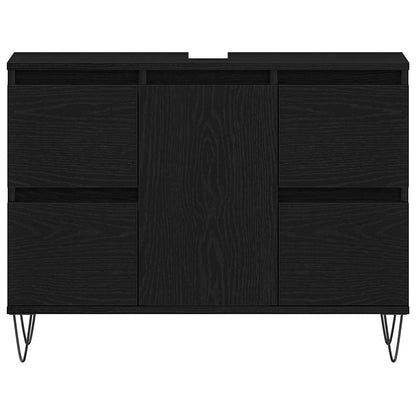 Bathroom Sink Cabinet Black Oak 80 x 33 x 60 cm Engineered Wood