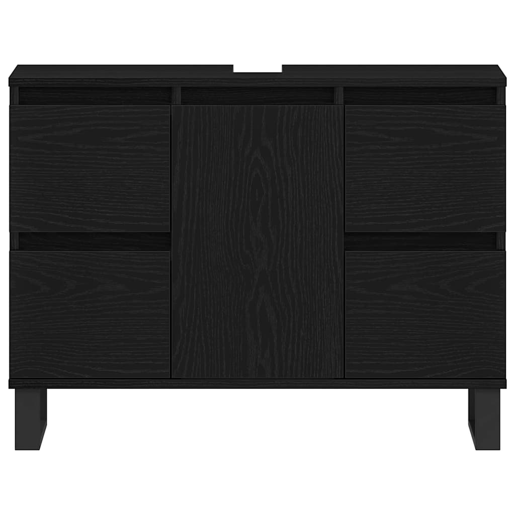 Bathroom Cabinet Black Oak 80 x 33 x 60 cm Engineered Wood