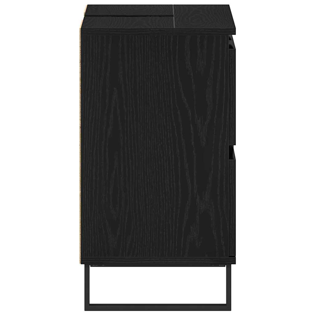 Bathroom Cabinet Black Oak 80 x 33 x 60 cm Engineered Wood