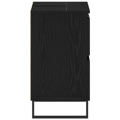 Bathroom Cabinet Black Oak 80 x 33 x 60 cm Engineered Wood