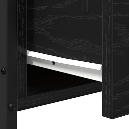 Bedside Cabinet with Drawer Black oak 34 x 35.5 x 70 cm