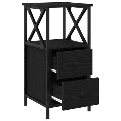 Bedside Cabinet with Drawer Black oak 34 x 35.5 x 70 cm