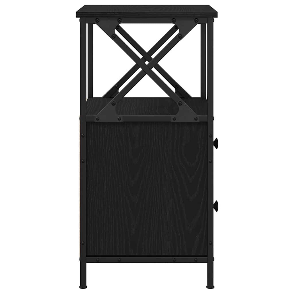 Bedside Cabinet with Drawer Black oak 34 x 35.5 x 70 cm