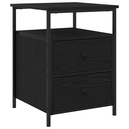 Bedside Cabinet with Drawer 2 pcs Black oak 44 x 45 x 60 cm