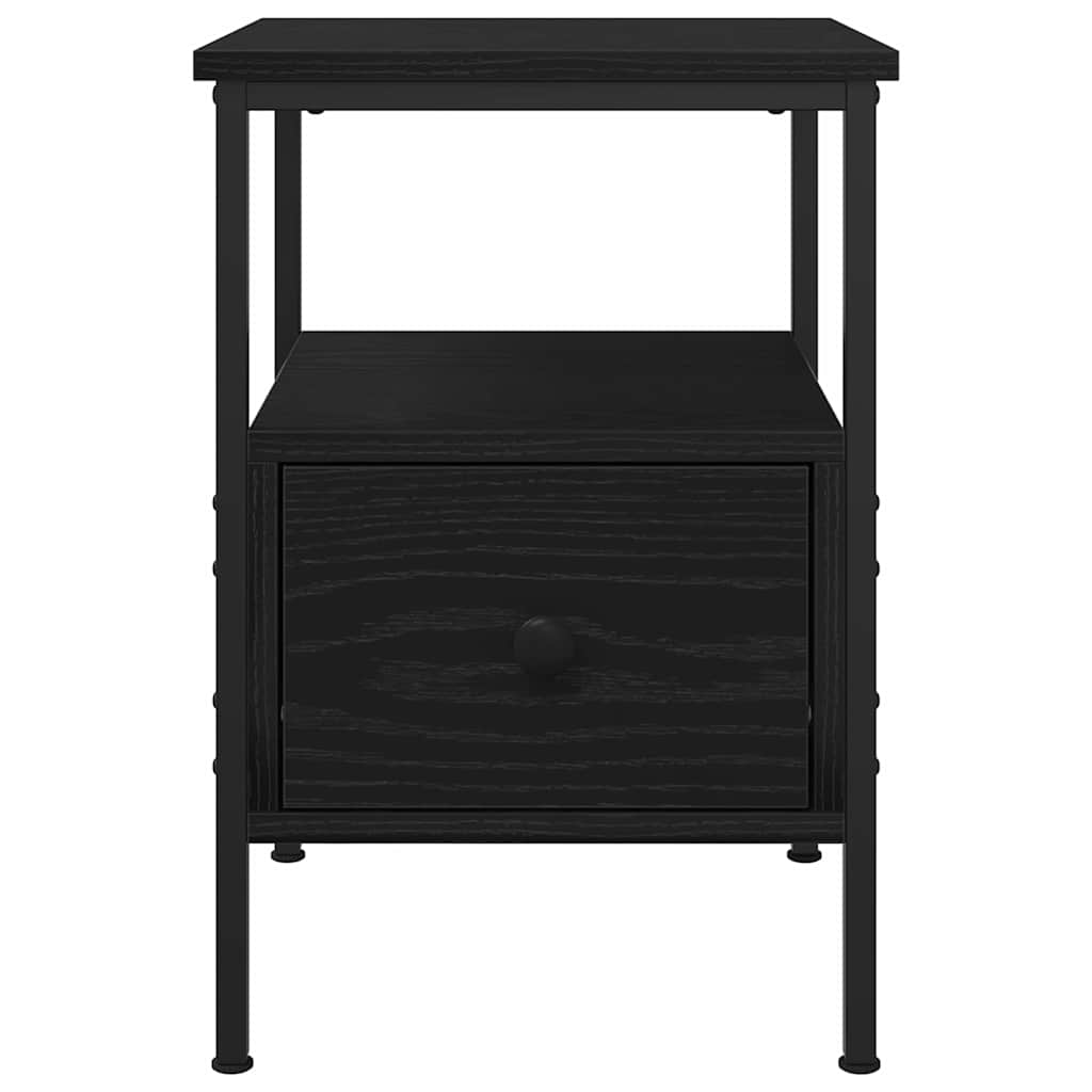 Bedside Cabinet with Drawer 2 pcs Black oak 34 x 36 x 50 cm