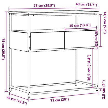 Console Table Old Wood 75 x 40 x 75 cm Engineered Wood