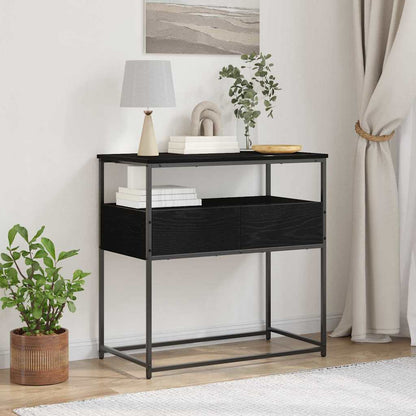 Console Table Black Oak 75 x 40 x 75 cm Engineered Wood