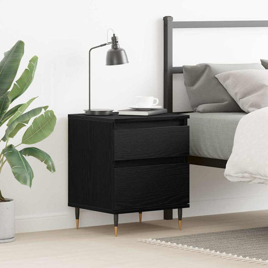 Bedside Cabinet with Drawer Black oak