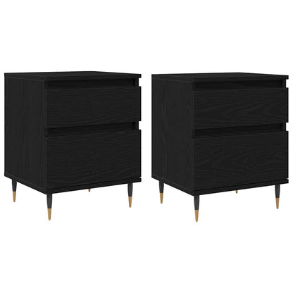 Bedside Cabinet with Drawer 2 pcs Black oak