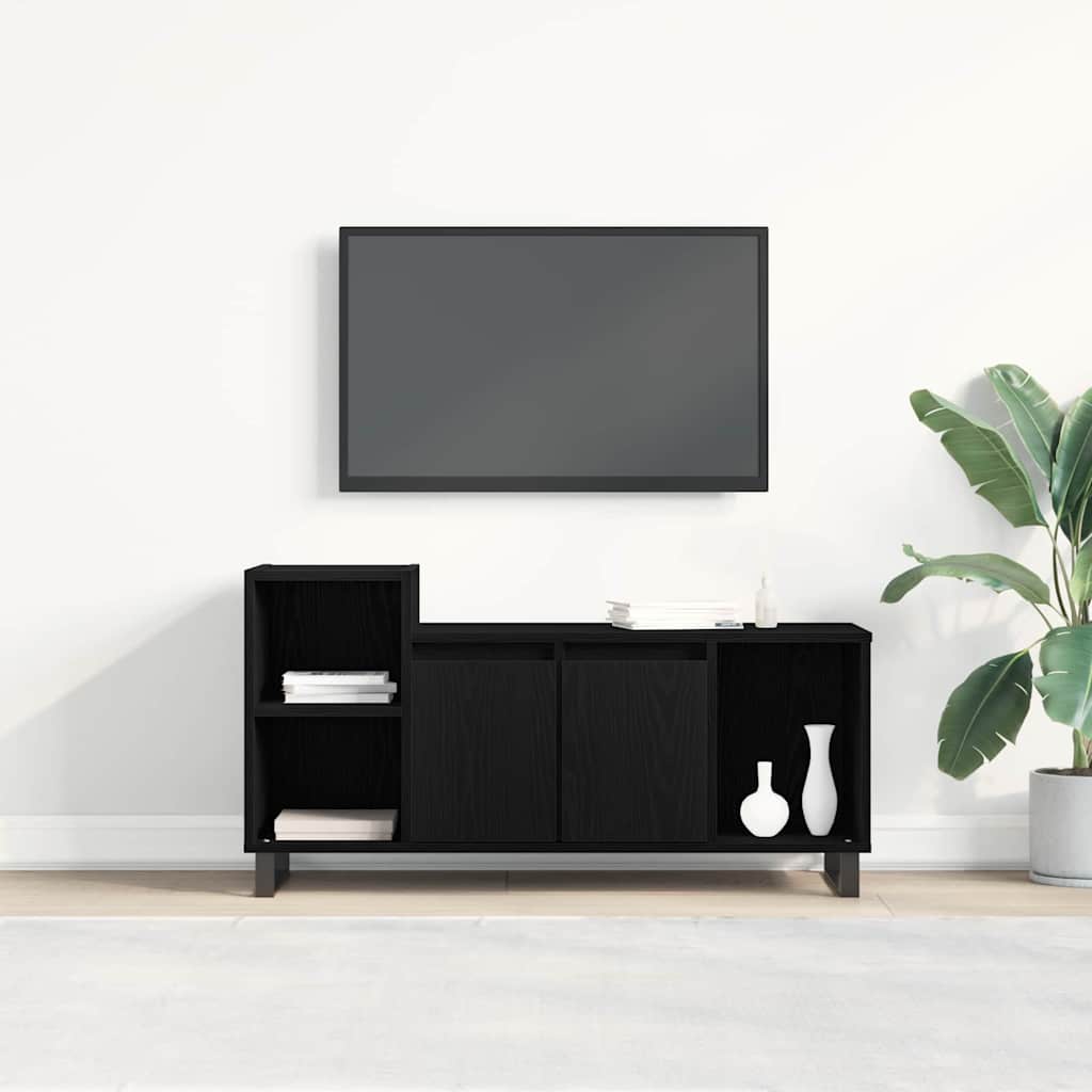 TV Cabinet Set Black Oak 100 x 35 x 55 cm Engineered Wood