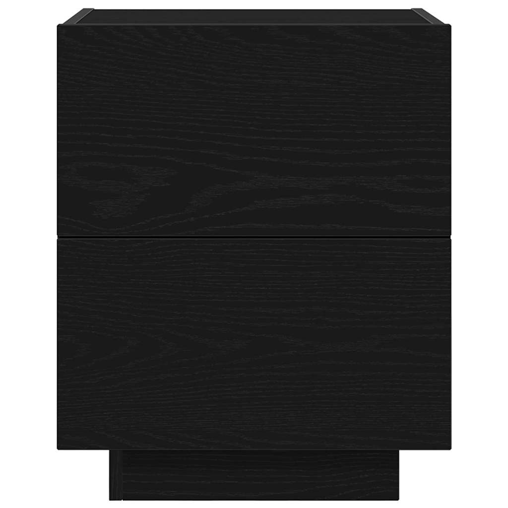Bedside Cabinet with Drawer 2 pcs Black oak
