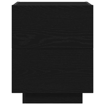 Bedside Cabinet with Drawer 2 pcs Black oak