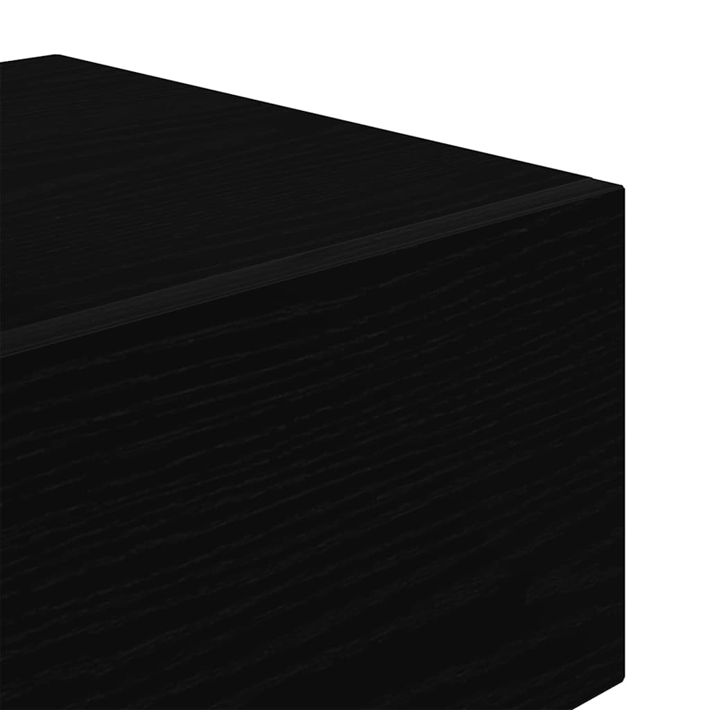 Bedside Cabinet Black oak 70 x 36 x 40.5 cm Engineered wood