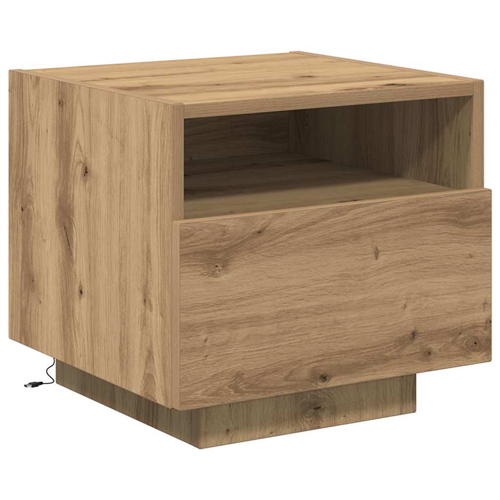 Bedside Cabinet with Drawer 2 pcs Artisan oak 40 x 39 x 37 cm