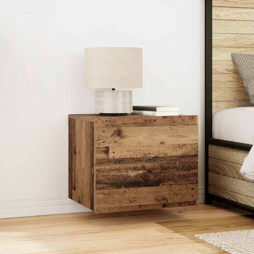 Wall-mounted Bedside Cabinet 2 pcs Old wood 50 x 39 x 41 cm