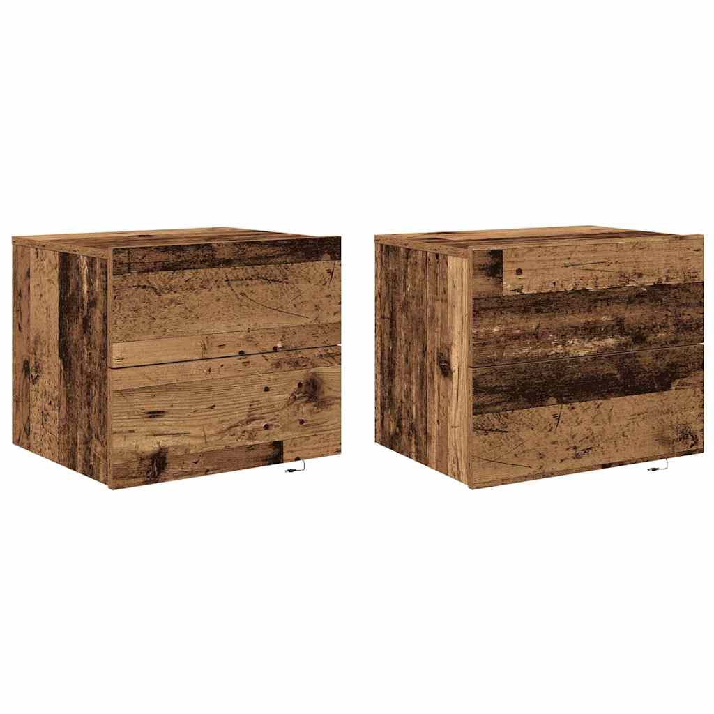 Wall-mounted Bedside Cabinet 2 pcs Old wood 50 x 39 x 41 cm