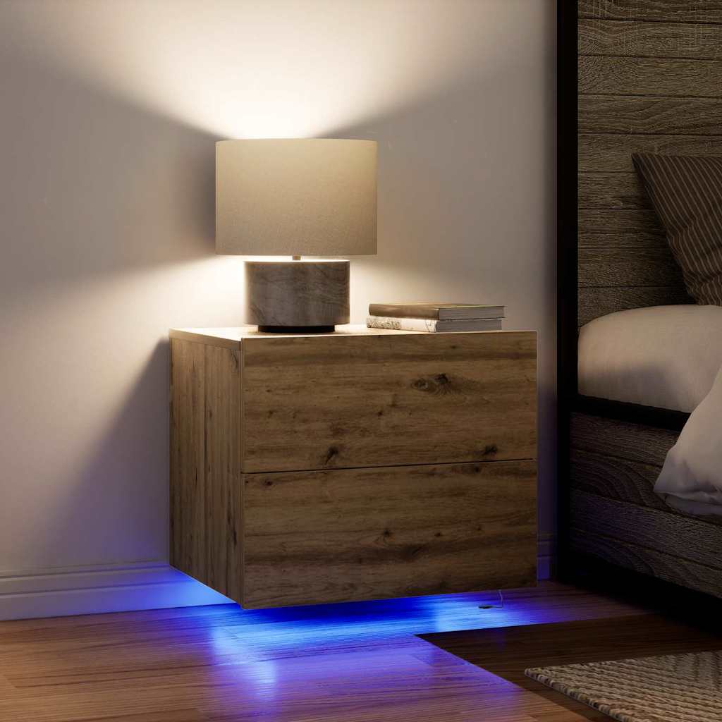 Wall-mounted Bedside Cabinet Artisan oak 50 x 39 x 41 cm