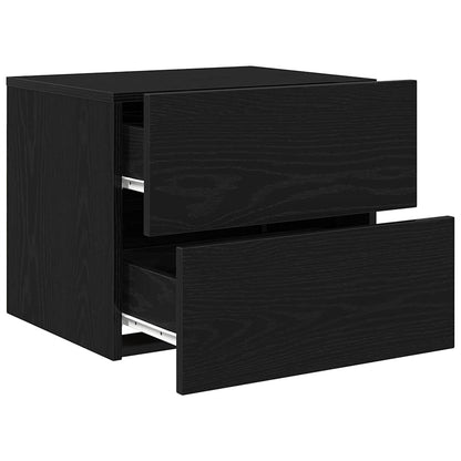 Wall-mounted Bedside Cabinet Black oak 50 x 39 x 41 cm