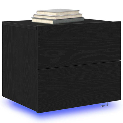 Wall-mounted Bedside Cabinet Black oak 50 x 39 x 41 cm