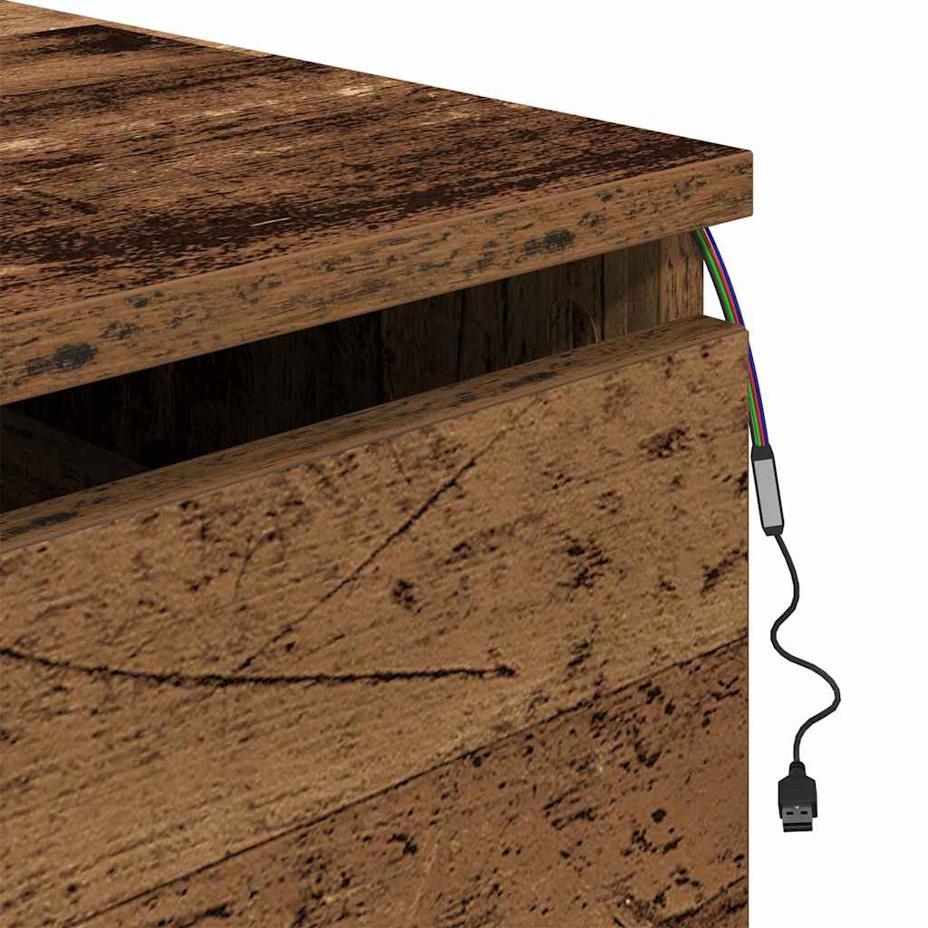 Wall-mounted Bedside Cabinet with Old wood 50 x 36 x 30 cm
