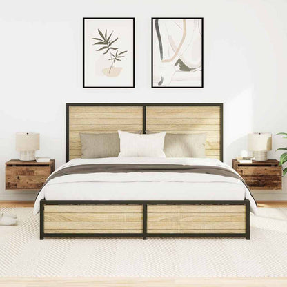 Wall-mounted Bedside Cabinet 2 pcs Old wood 50 x 36 x 30 cm