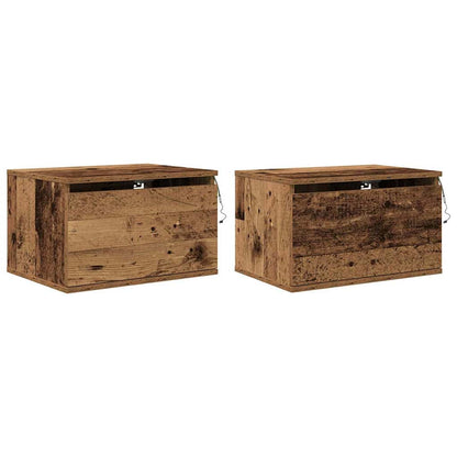 Wall-mounted Bedside Cabinet 2 pcs Old wood 50 x 36 x 30 cm