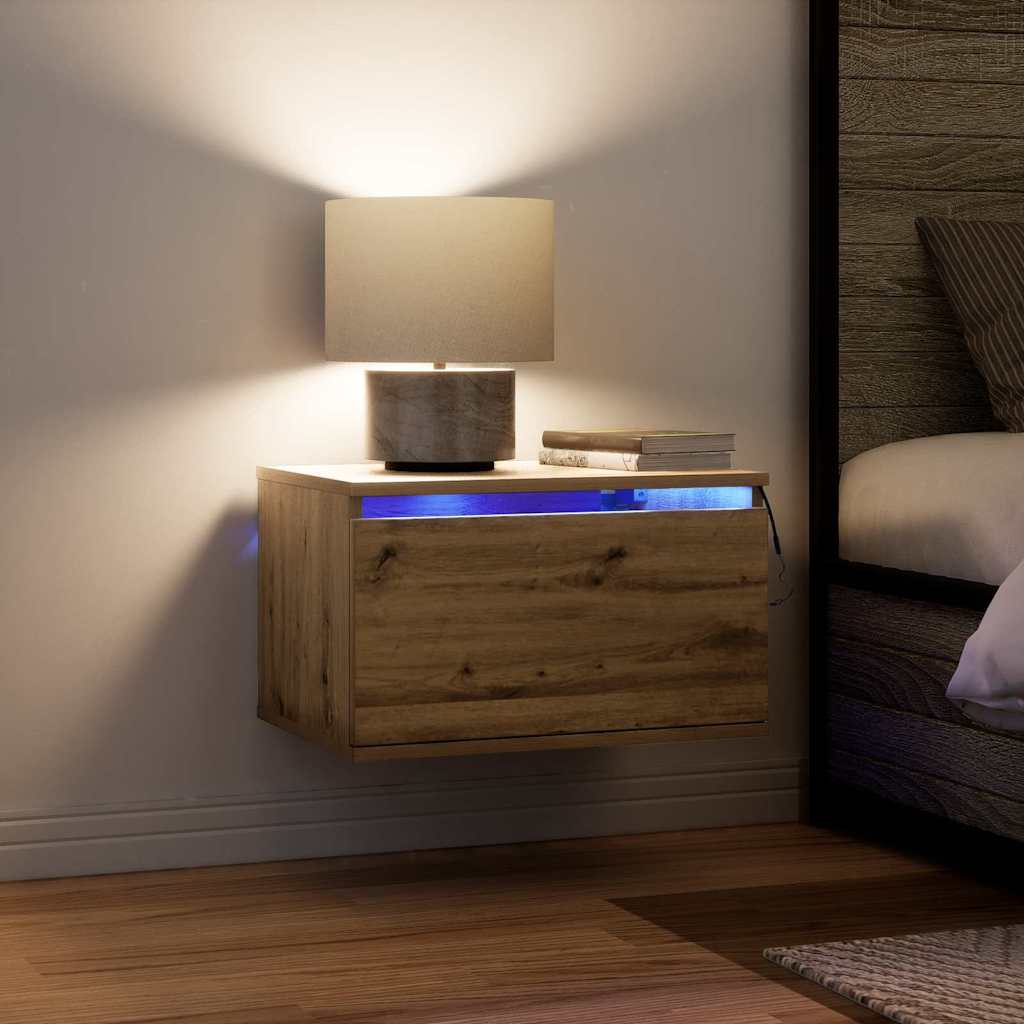 Wall-mounted Bedside Cabinet Artisan oak 50 x 36 x 30 cm