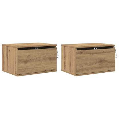 Wall-mounted Bedside Cabinet 2 pcs Artisan oak 50 x 36 x 30 cm