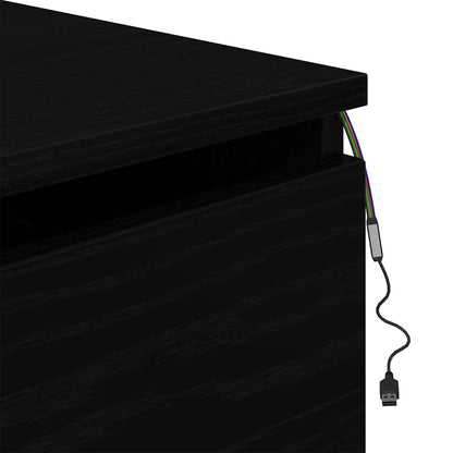 Wall-mounted Bedside Cabinet with Black oak 50 x 36 x 30 cm