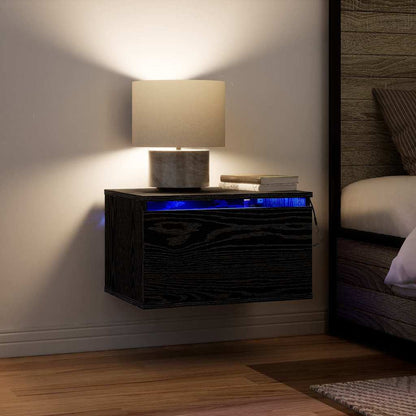 Wall-mounted Bedside Cabinet with Black oak 50 x 36 x 30 cm