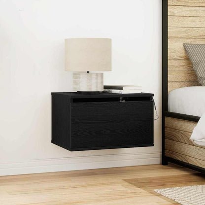 Wall-mounted Bedside Cabinet with Black oak 50 x 36 x 30 cm