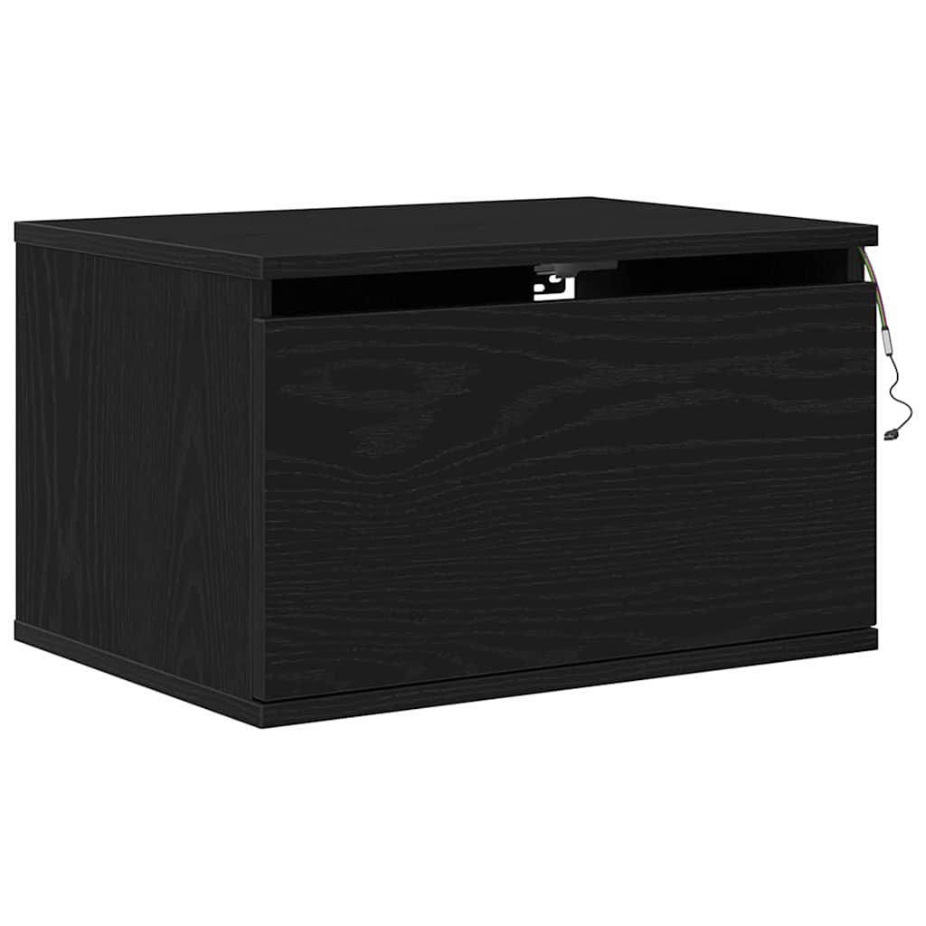 Wall-mounted Bedside Cabinet with Black oak 50 x 36 x 30 cm