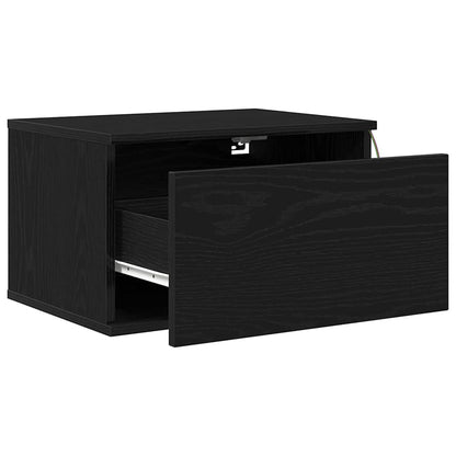 Wall-mounted Bedside Cabinet with Black oak 50 x 36 x 30 cm