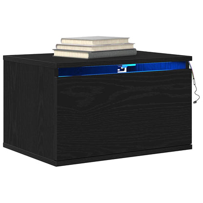 Wall-mounted Bedside Cabinet with Black oak 50 x 36 x 30 cm