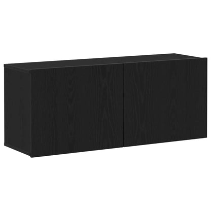 TV Cabinet Set Black Oak 100 x 30 x 41 cm Engineered Wood