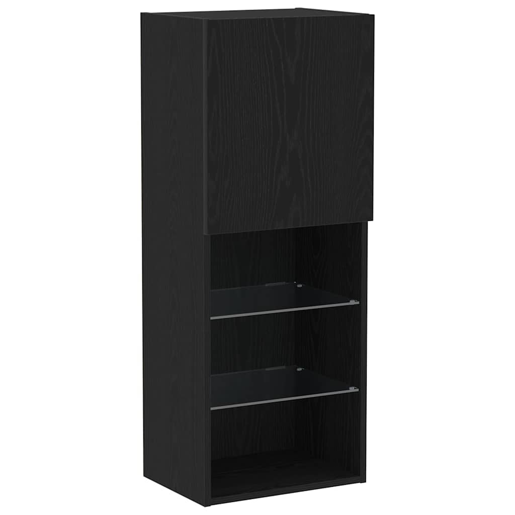 TV Cabinet Set Black Oak 40.5 x 30 x 102 cm Engineered Wood